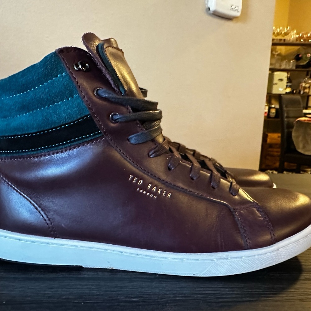Ted Baker Men's Maroon and Dark Green High-Top Sneakers